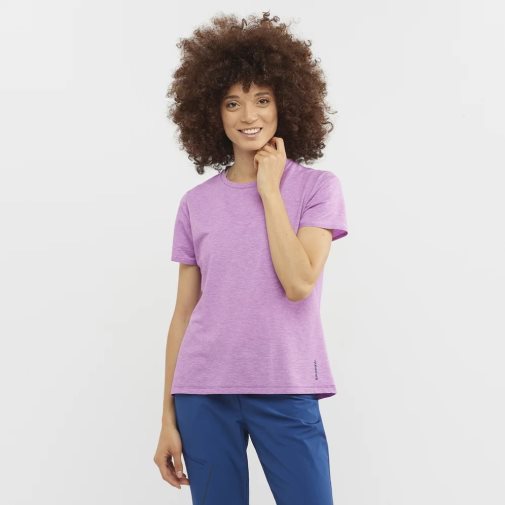 Lavender Salomon Essential Tencel Short Sleeve Women's T-Shirts | IE LM3792